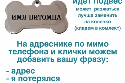 Адресник для собаки с гравировкой имени и телефона, Хайфа, 50 ₪